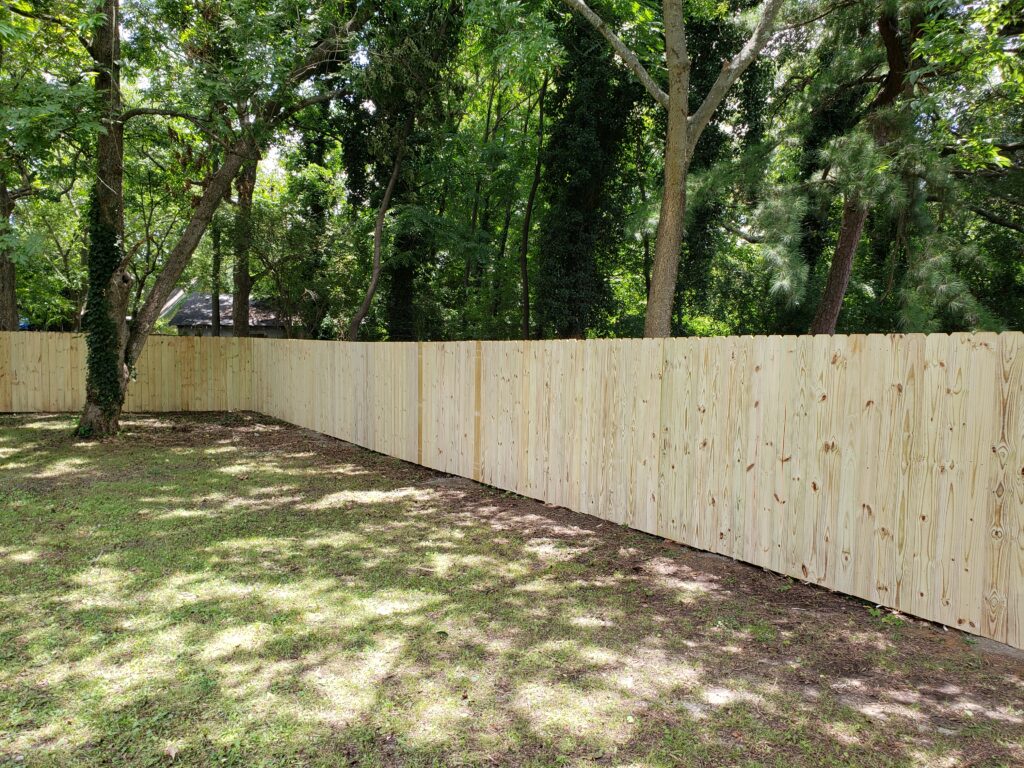 Dog-ear wood privacy fence, a real example of fence cost in Atlanta backyards